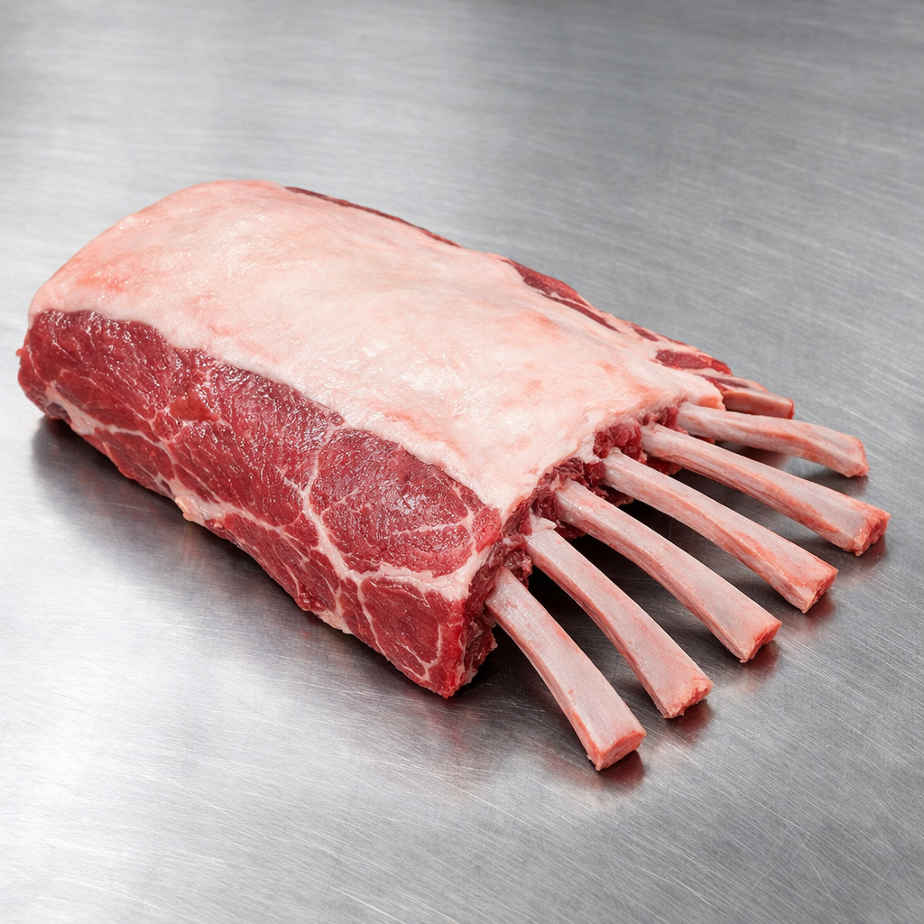 Whole, uncut lamb rack primal